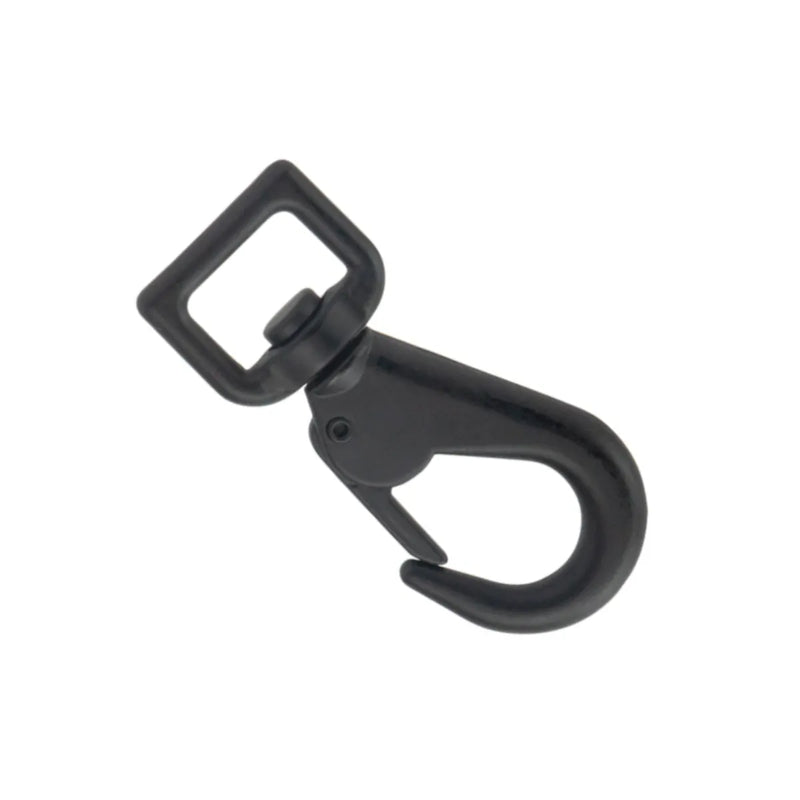 Gros mousqueton pivotant, en laiton, finition  noir mat, pour lanière de 19 mm