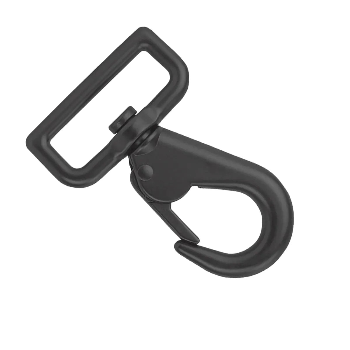 Gros mousqueton tournant en laiton noir mat - Lanière 38 mm