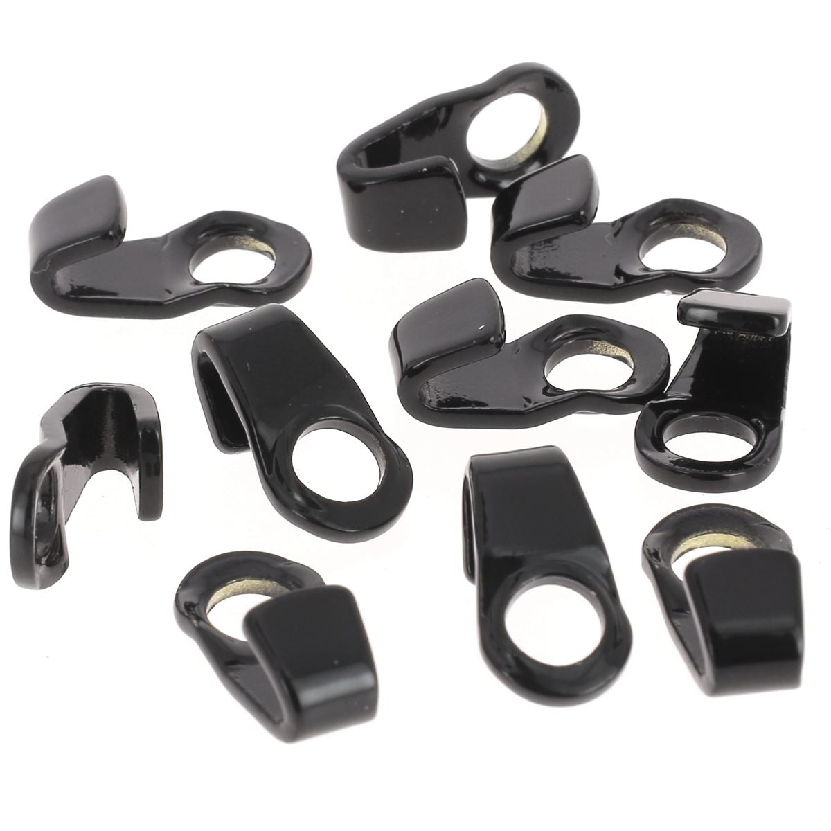 Lot de 10 crochets pour chaussures - Noir brillant