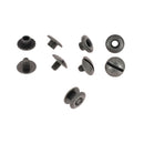 Vis Chicago avec tête fendue et trou – fixation pour cuir - Vieux nickel