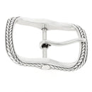 Boucle de ceinture effet tressé - argent vieilli