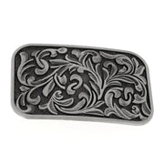 Boucle de ceinturon rectangulaire Sheridan fleuri 40mm, vieux nickel