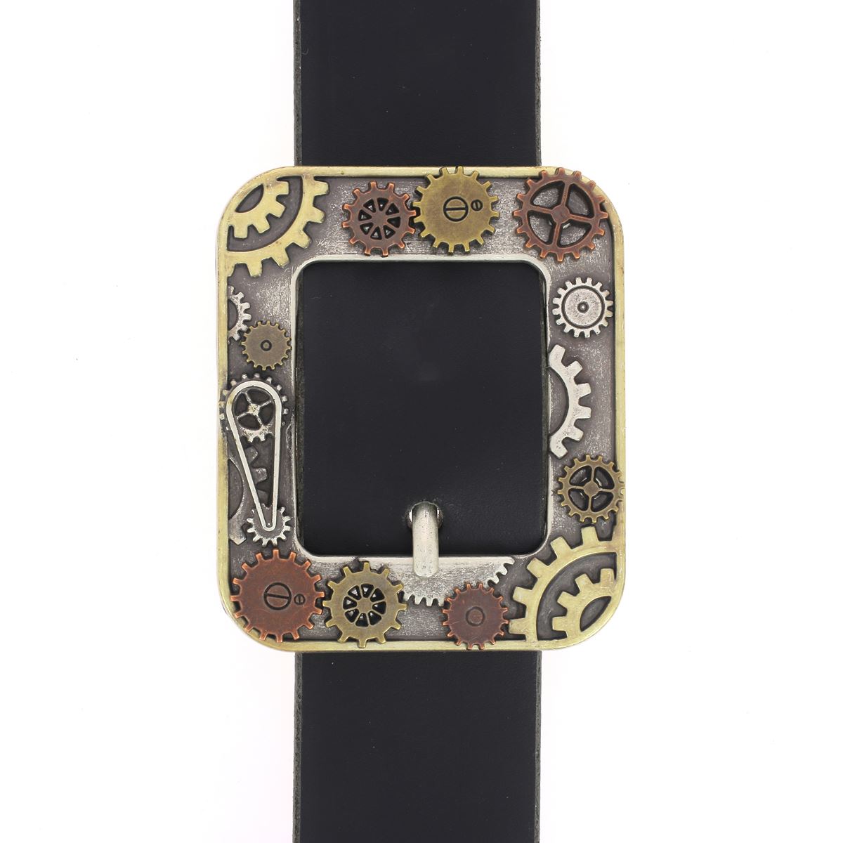 Boucle double STEAMPUNK rectangle avec ardillon - 38 mm