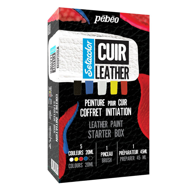 Coffret peinture cuir Setacolor pour débutants - Pébéo - 295681 Leather Paint Starter box
