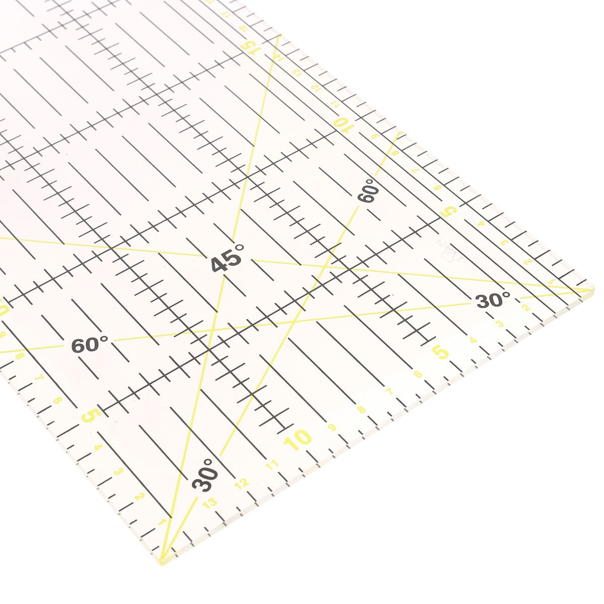 Règle de patchwork et de couture - Angles et graduation en centimètre
