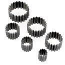 Lot de 6 emporte-pièces ronds crantés à frapper ou à presser - Ivan 3963-08