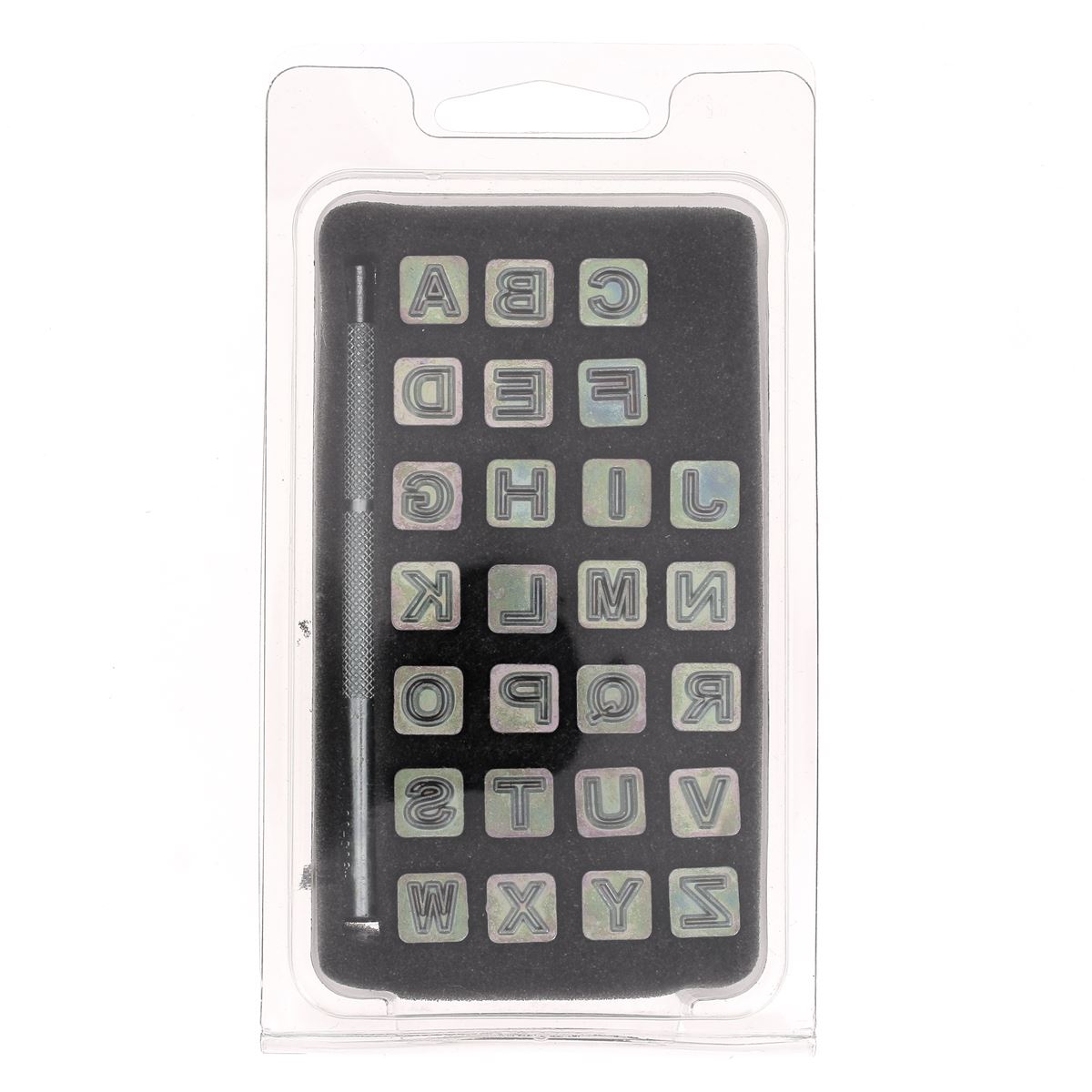 Jeu des 26 lettres de l'alphabet à frapper - Lettres évidées - 0,63 cm