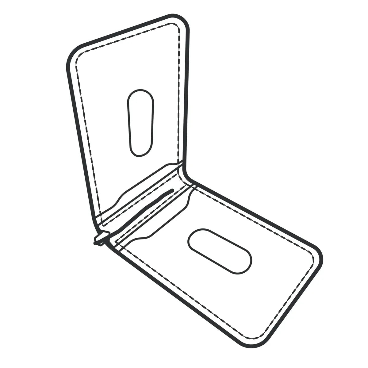 Patron papier 1:1 pour porte-cartes avec pince à billets en cuir - Modèle Tandy Leather