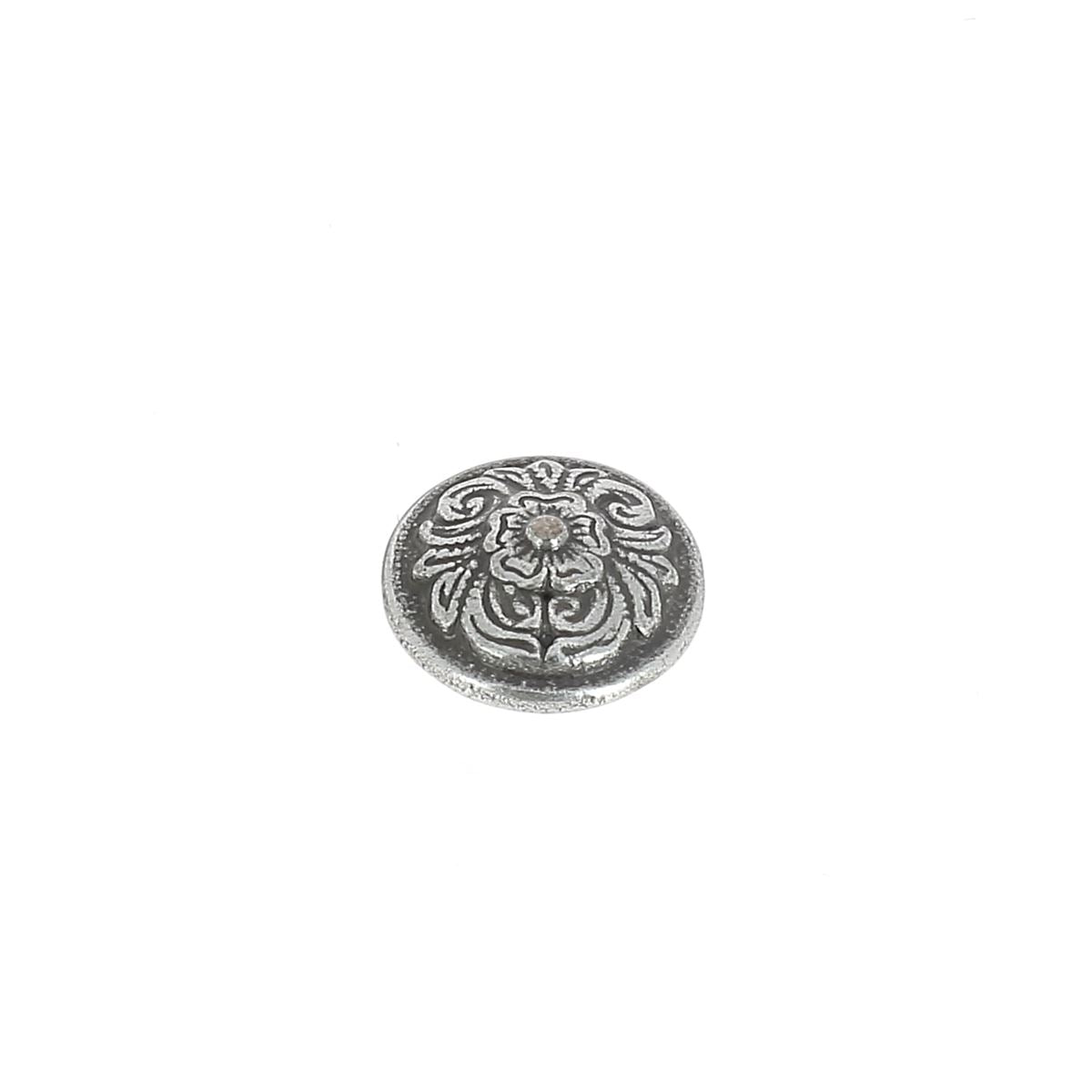 Concho à visser FLORAL - Argent vieilli - 13mm