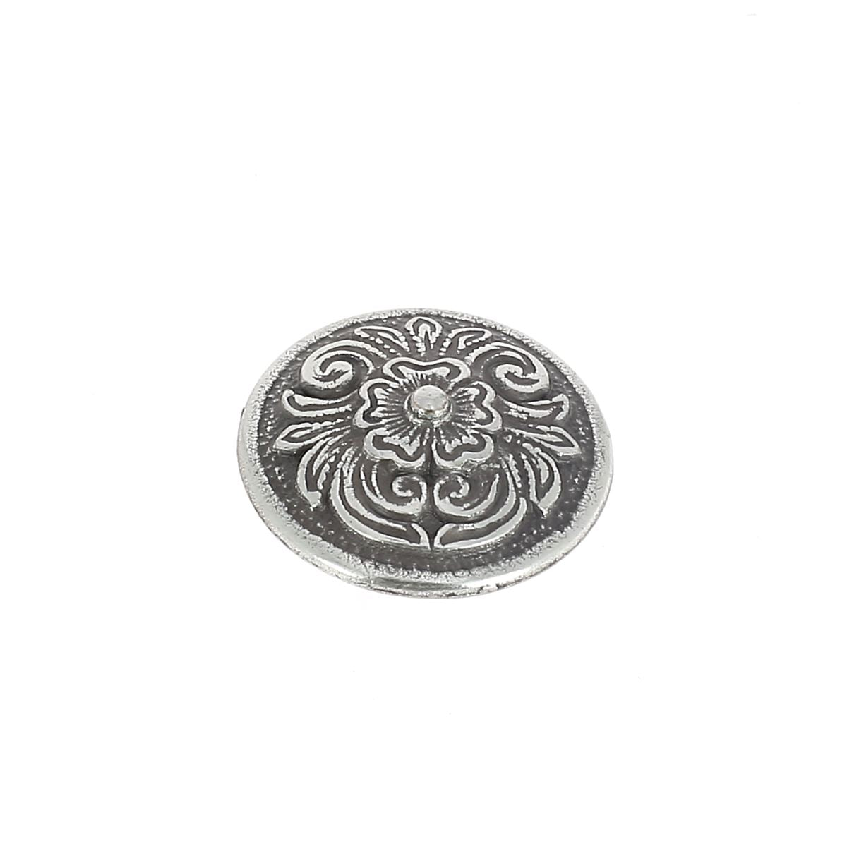 Concho à visser FLORAL - Argent vieilli - 20mm