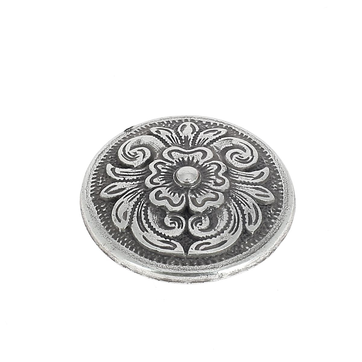 Concho à visser FLORAL - Argent vieilli - 26mm