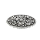 Concho décoratif pour cuir - Concho à visser ovale - Style floral - 26x43mm - Argent vieilli