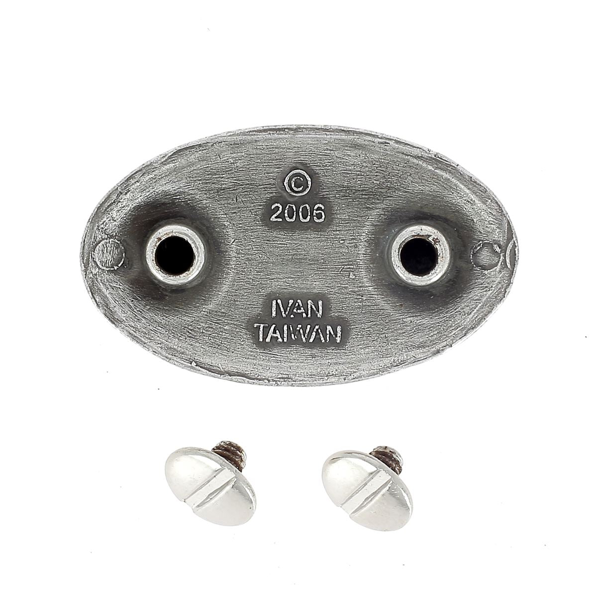 Concho pour cuir à visser - Ovale 26x43mm - Argent vieilli