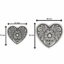 Concho à visser FLORAL Coeur - Argent vieilli