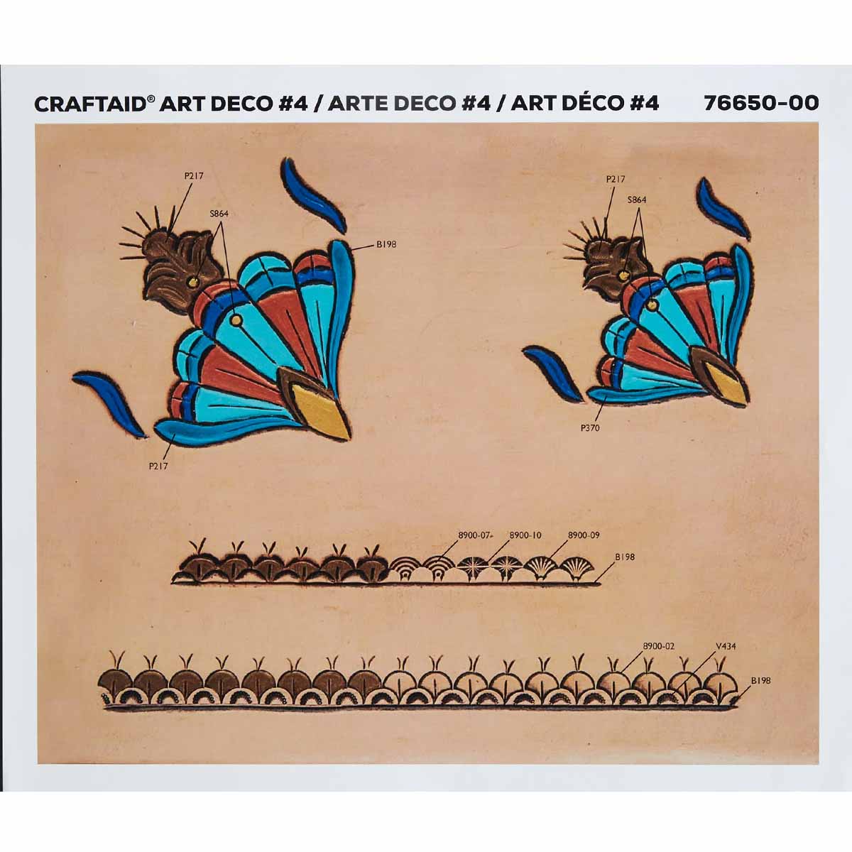 Calque réutilisable pour transfert de motifs sur cuir - ART DECO #4