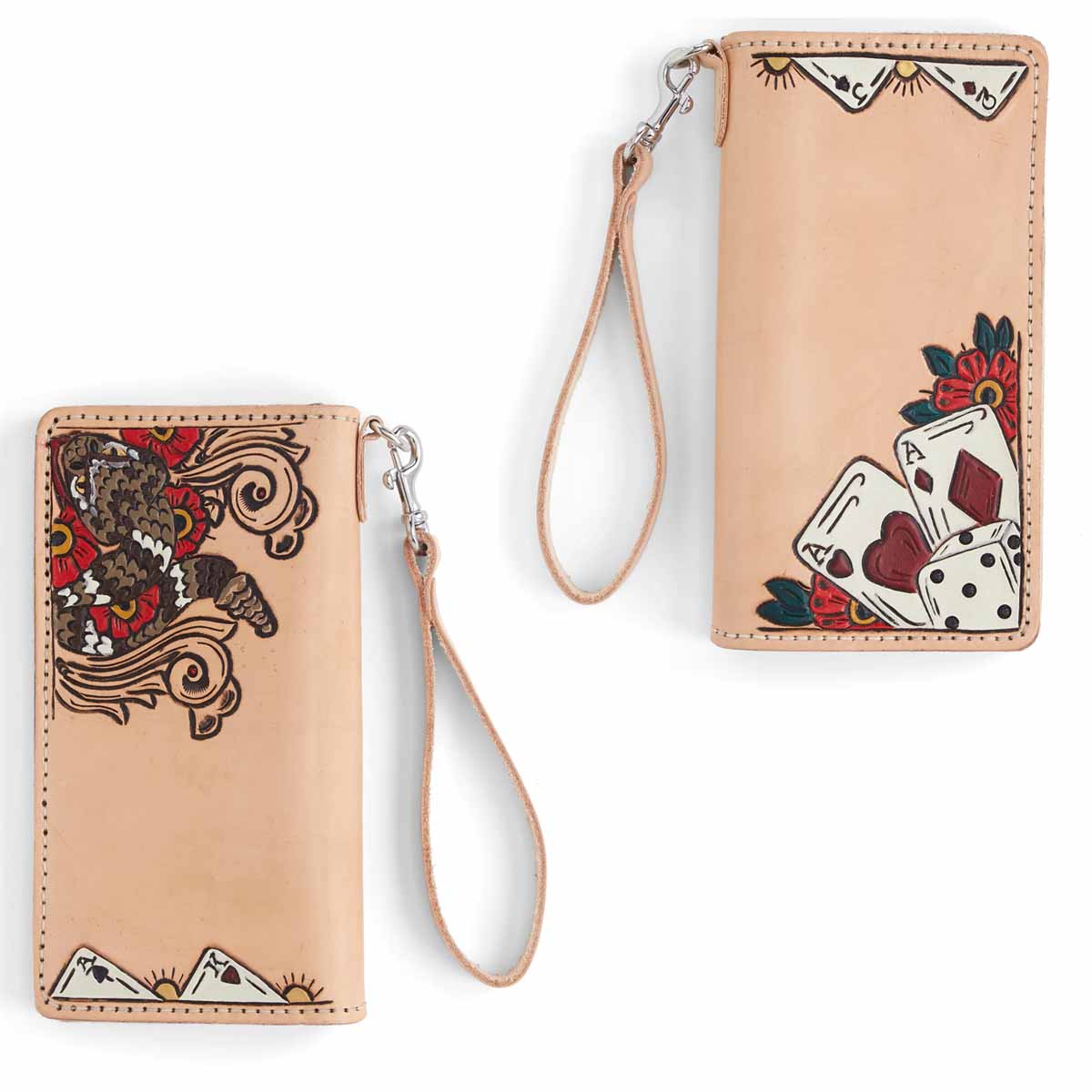 Portefeuille en cuir personnalisé avec motif jeux de cartes - Calque réutilisable POKER