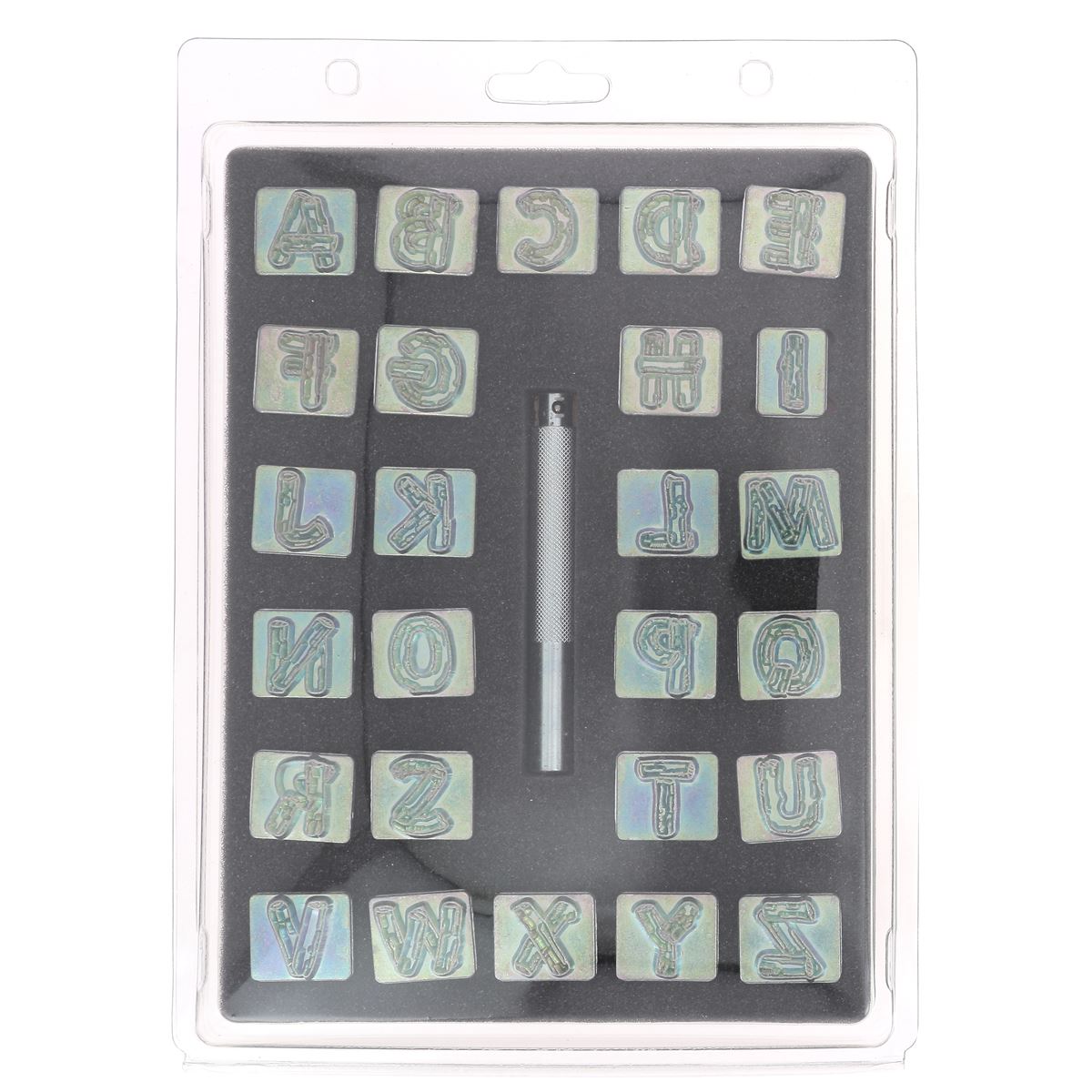 Jeu de 26 lettres de l'alphabet à frapper - Effet bois - 1,91 cm - Ivan 8138-00