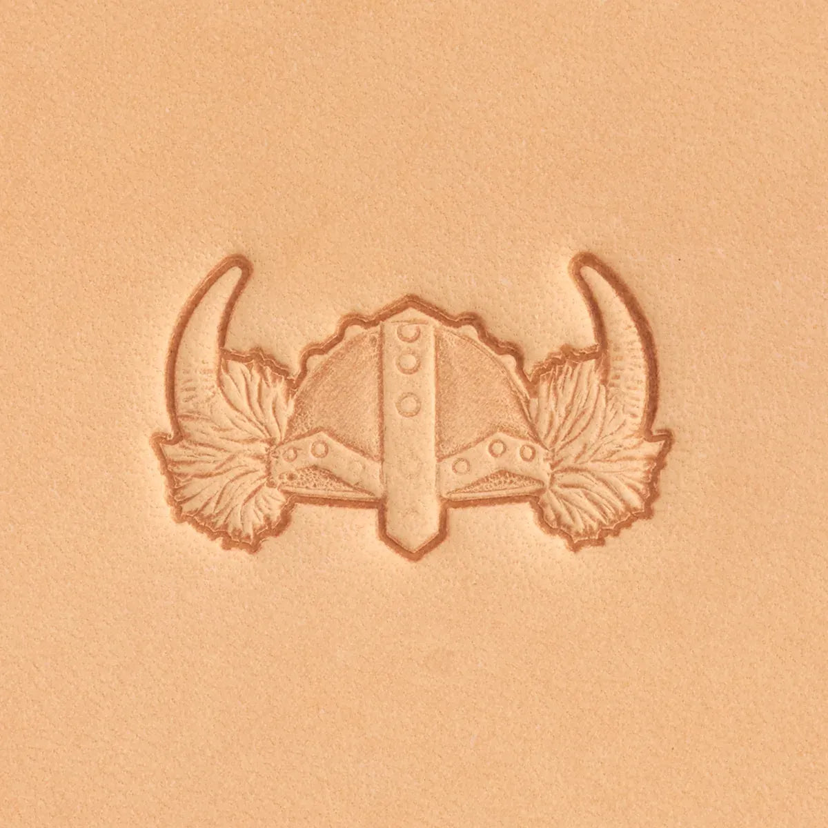 Outil Matoir 3D Tandy Leather pour cuir, modèle Casque Viking, utilisé pour la sculpture et la texture du cuir.