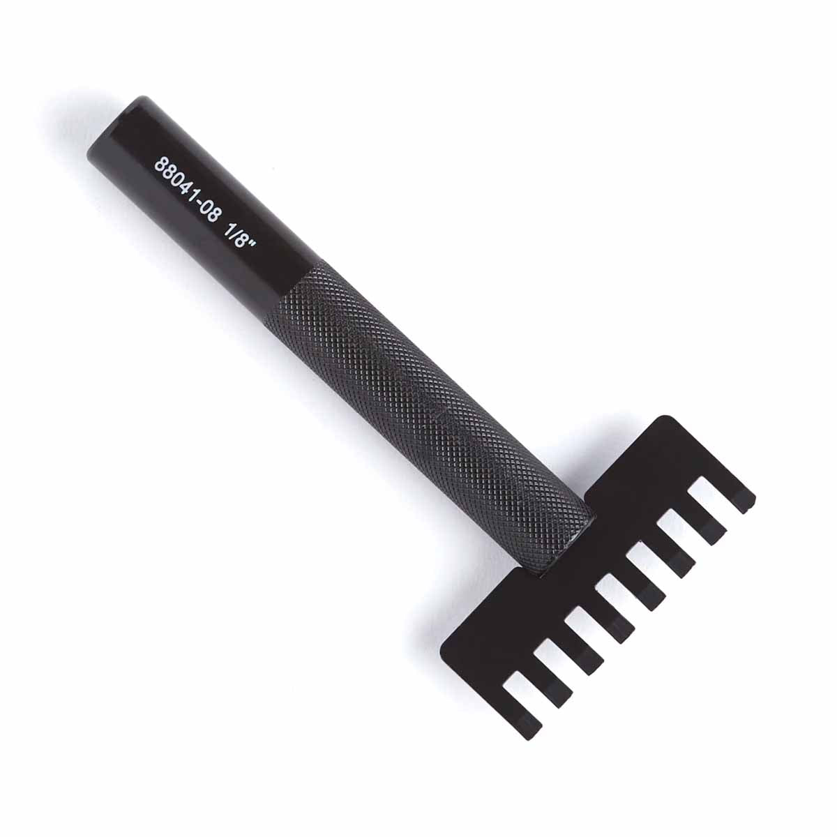 Griffe à frapper pour laçage cuir - Points droits 3,2mm - Entraxe de 6,4mm - 8 dents