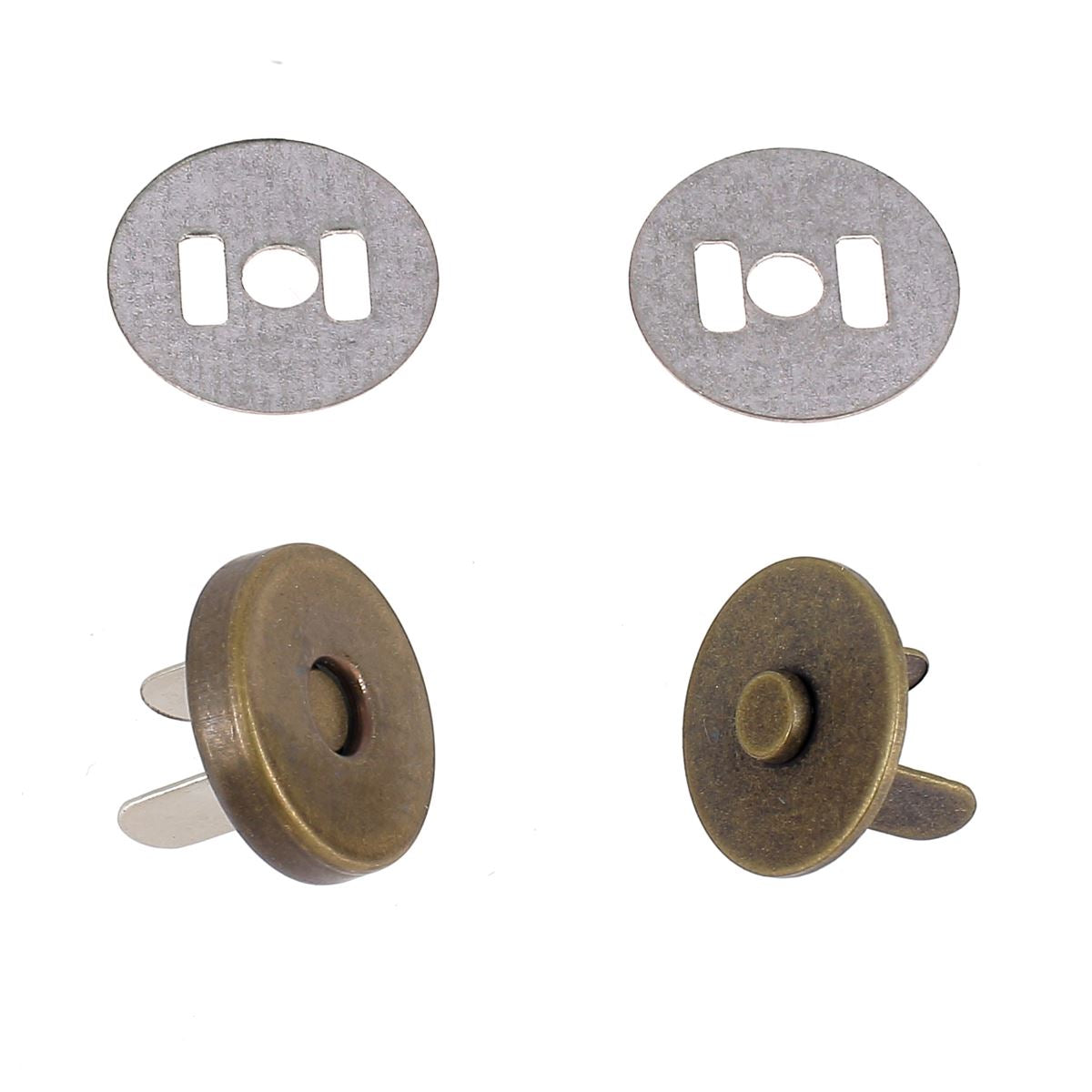 Fermoir TOP magnétique PUISSANT - ROND - Aimant néodyme - Laiton vieilli