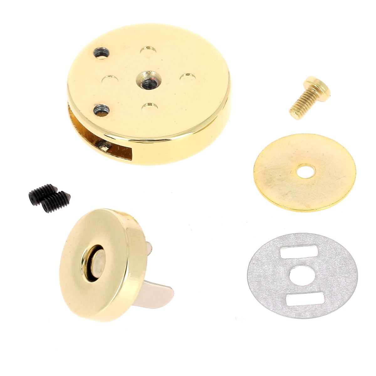 Fermeture pour sac aimantée - diamètre 30mm -Or clair