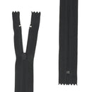 Fermeture à glissière non-séparable noire, 4 mm d'épaisseur de maille. Fermeture zippée idéale pour la fabrication de maroquinerie, vêtement, accessoire...