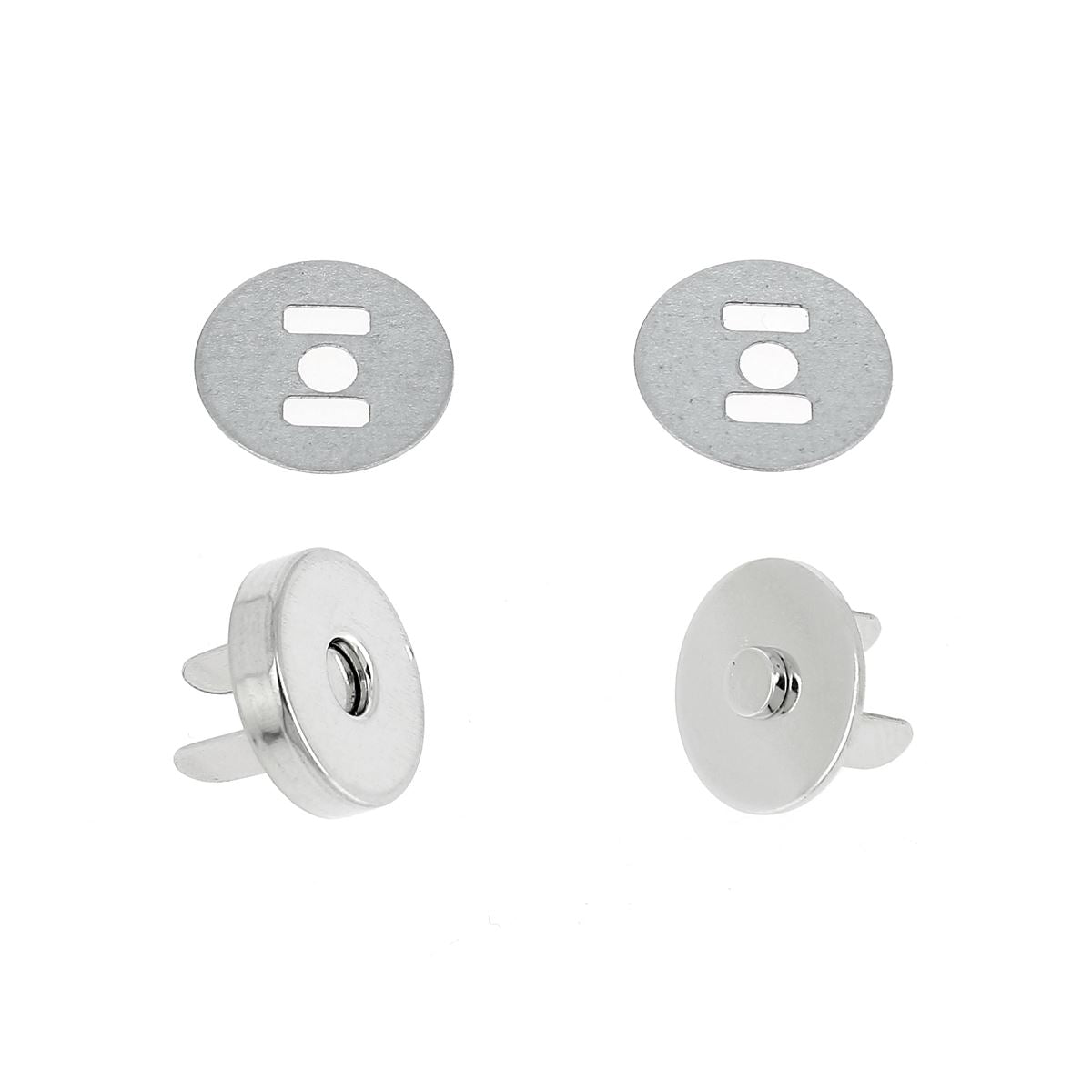 Fermoir TOP magnétique - ROND - Fermeture aimantée - Nickelé