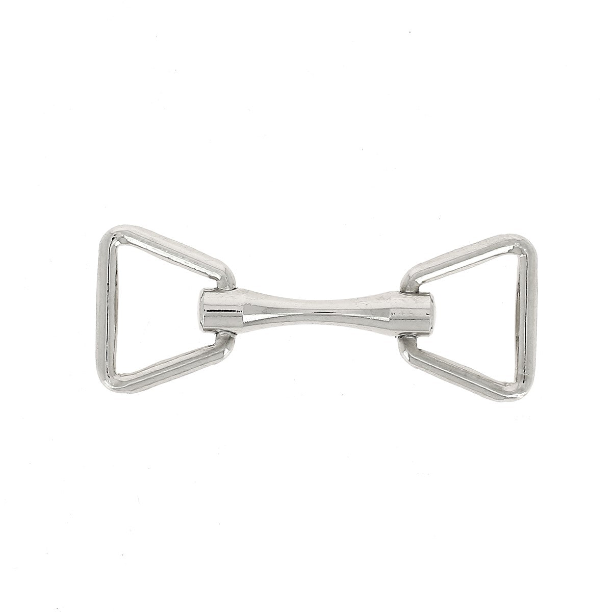 Filet décoratif rond en laiton - Bélière triangle 15mm - NICKELÉ - S. Poursin France - Longueur 54 mm