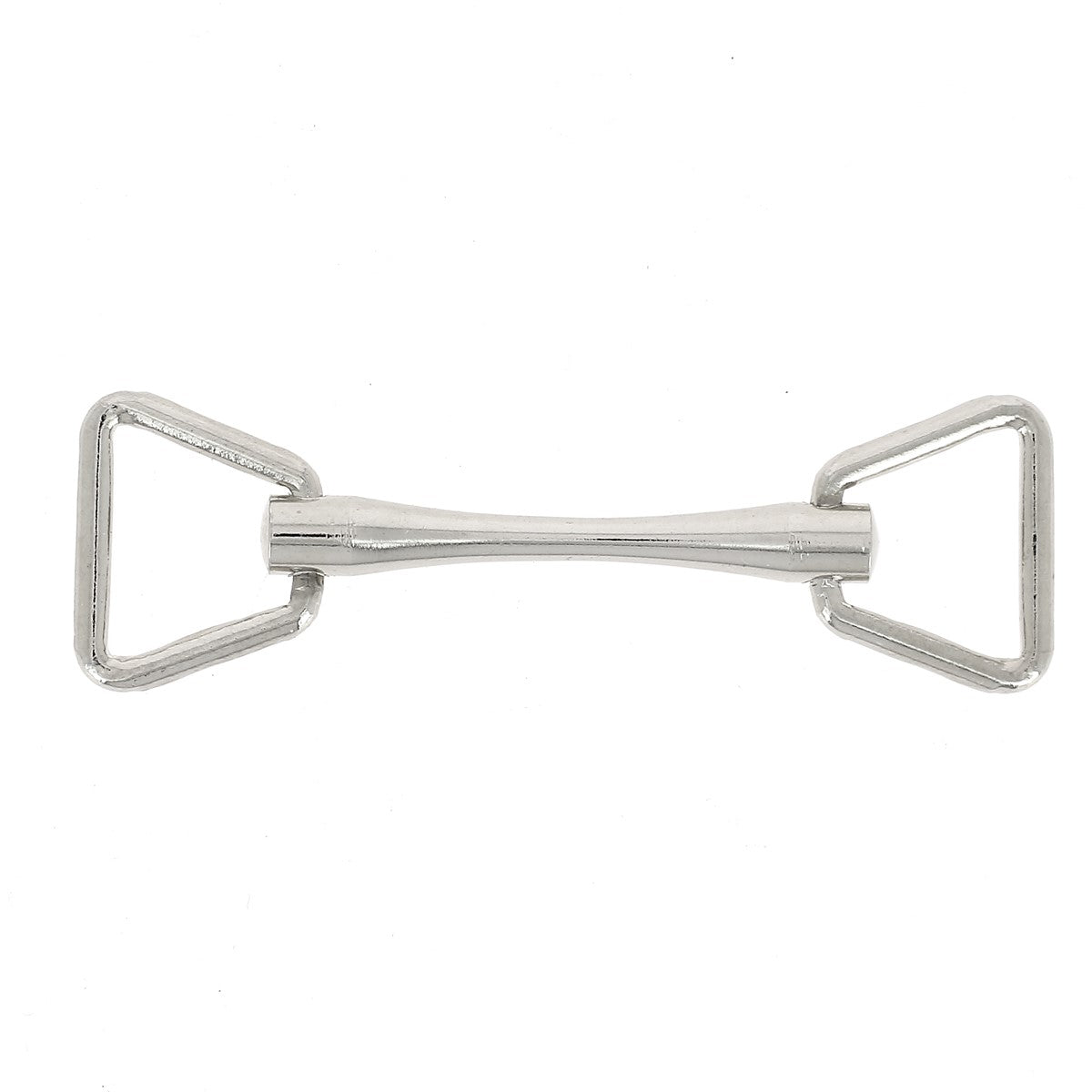 Filet décoratif rond en laiton - Bélière triangle 15mm - NICKELÉ - S. Poursin France - Longueur 66 mm