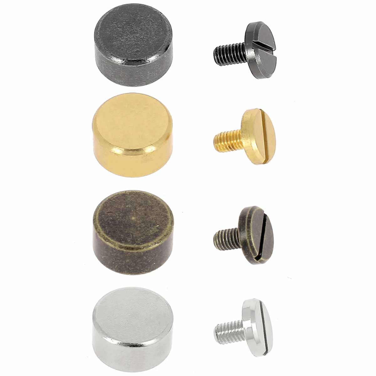 Lot de 5 pieds de sac plats en laiton à visser - 11mm