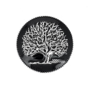Concho à visser ARBRE de 33mm, en nickelé et noir, accessoire pour cuir ou décoration, vue détaillée de l'élément métallique