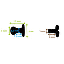 Bouton de col à vis pour fermeture facile et pratique - Schéma dimensions