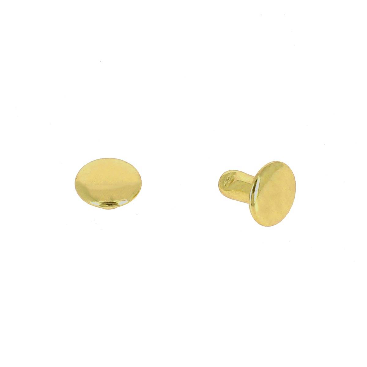 Lot de 100 PETITS rivets double calotte en acier - Têtes 7mm - Tige 7mm - 1371 - Laiton