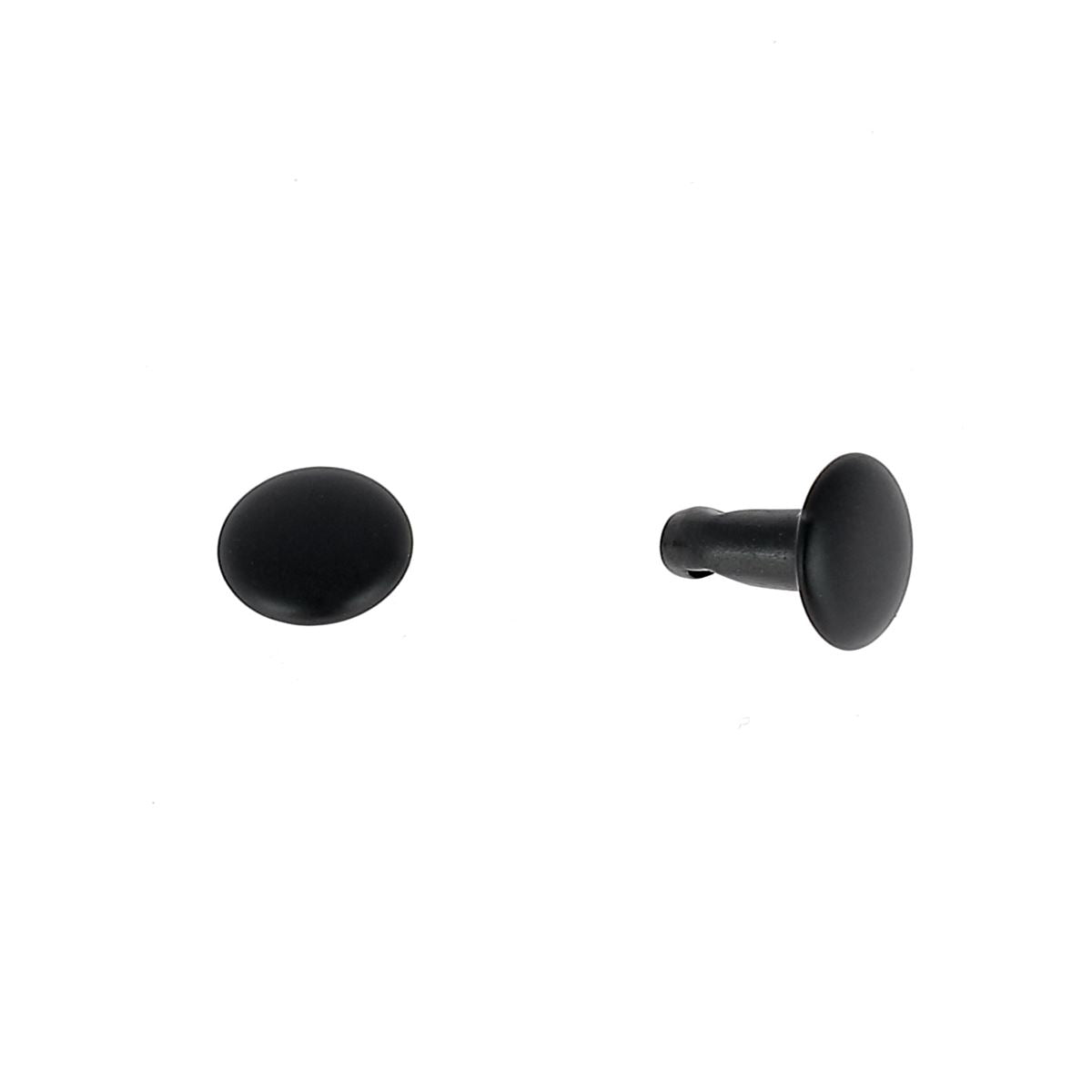 Lot de 100 PETITS rivets double calotte en acier - Têtes 7mm - Tige 7mm - 1371 - Noir mat