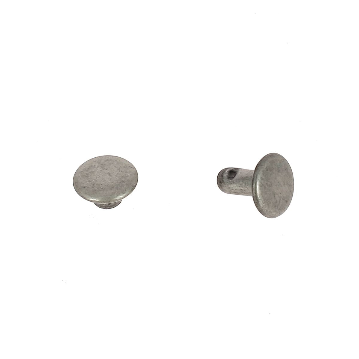 Lot de 100 moyens rivets DOUBLE CALOTTE en acier (T3) - Deco Cuir