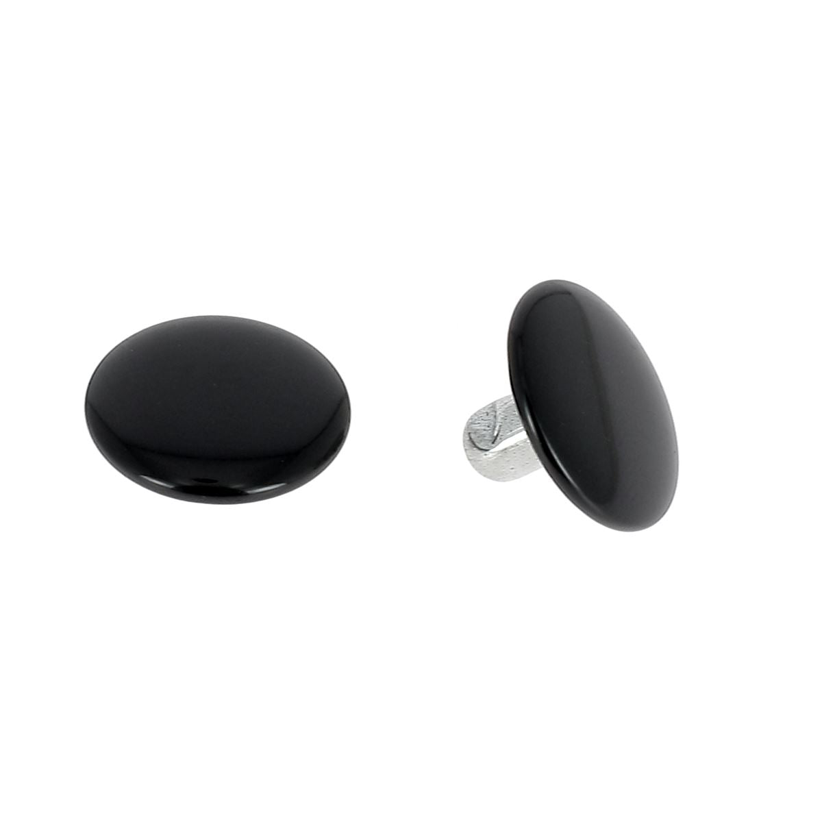 PETITS" rivets double calotte en acier - Têtes larges 13mm - Tige 7mm -Noir brillant