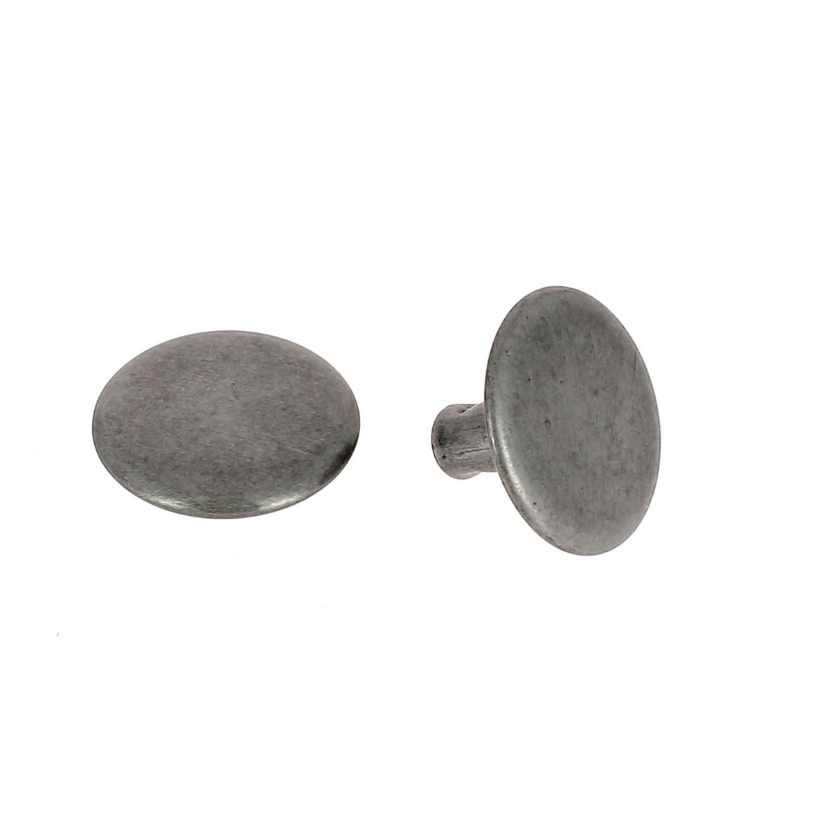 PETITS" rivets double calotte en acier - Têtes larges 13mm - Tige 7mm -vieux nickel