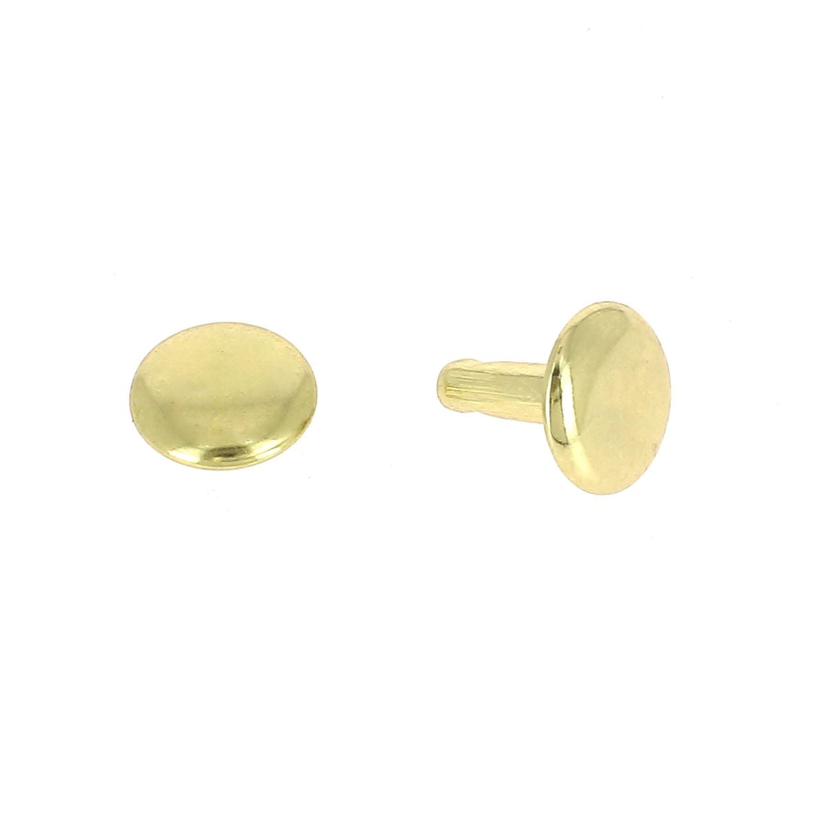 Lot de 100 moyens rivets DOUBLE CALOTTE en acier (T4) - Deco Cuir