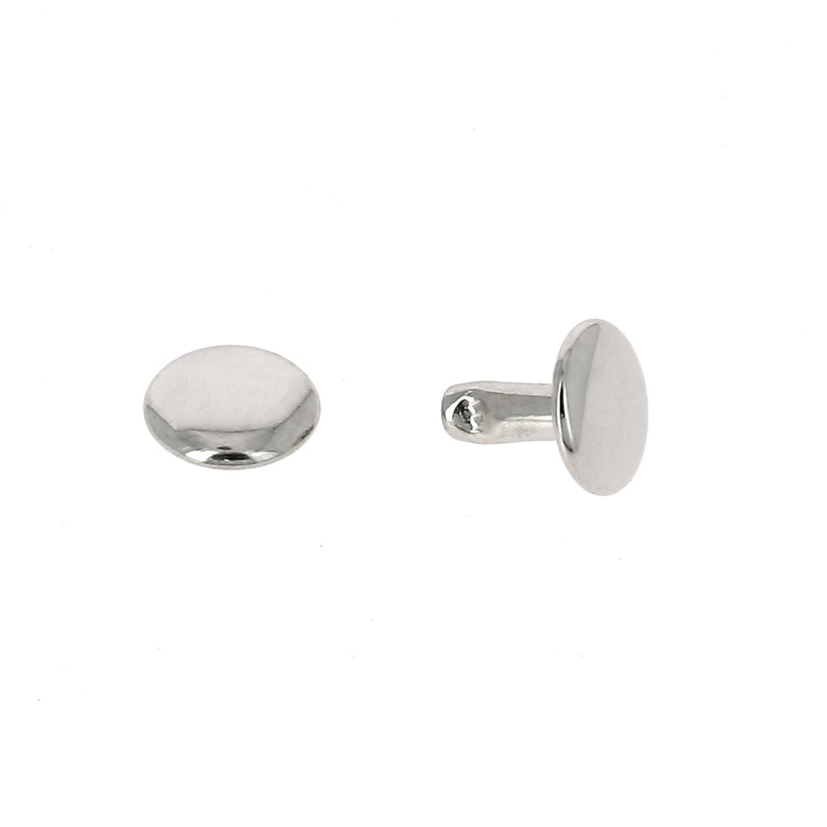 Lot de 100 moyens rivets DOUBLE CALOTTE en acier (T4) - Nickelé - 1373-12