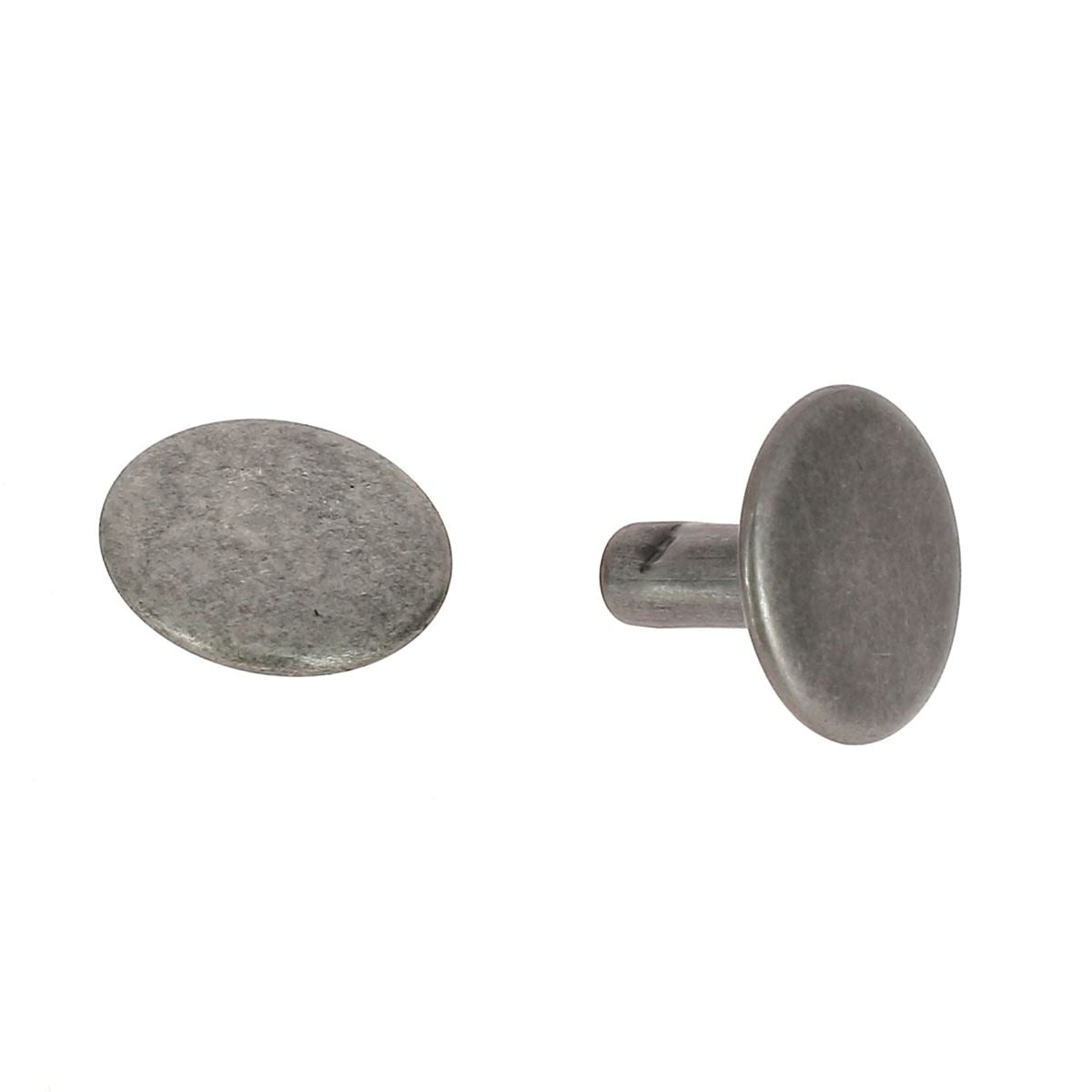  MOYENS rivets double calotte en acier - Têtes larges 13mm - Tige 9mm-Vieux Nickel