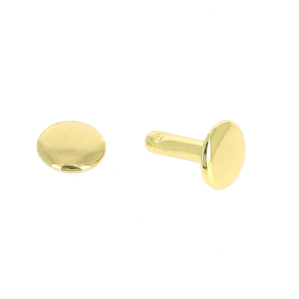 GRANDS rivets double calotte en acier - Têtes 9mm - Tige 12mm - 1375 - Laiton
