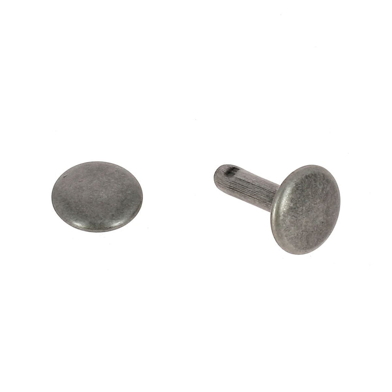 GRANDS rivets double calotte en acier - Têtes 9mm - Tige 12mm - 1375 - Vieux nickel