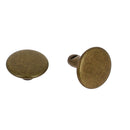 GRANDS rivets double calotte en acier - Têtes larges 13mm - Tige 12mm -Laiton vieilli
