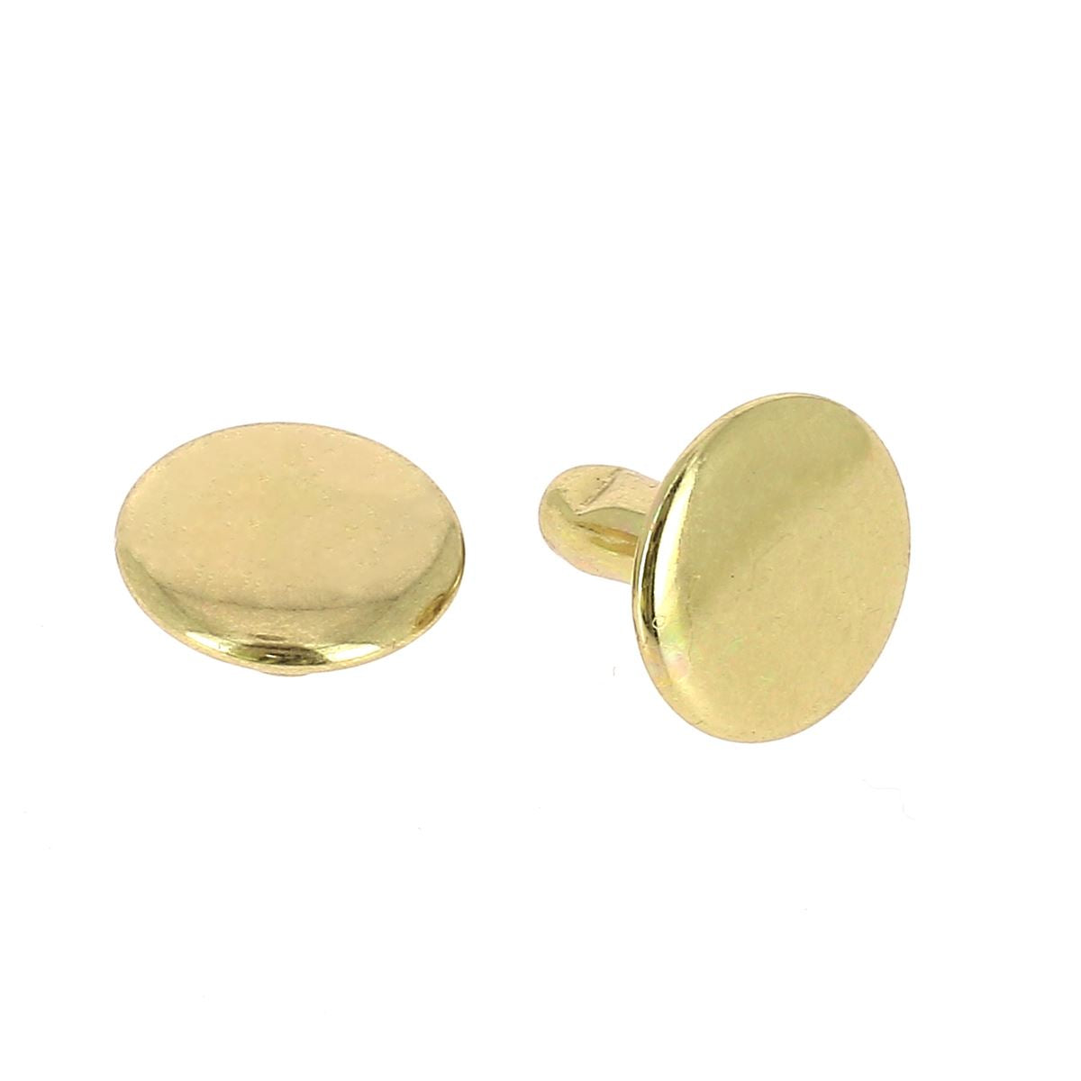GRANDS rivets double calotte en acier - Têtes larges 13mm - Tige 12mm - laiton