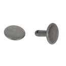 GRANDS rivets double calotte en acier - Têtes larges 13mm - Tige 12mm - vieux nickel