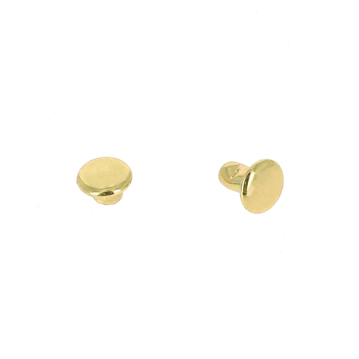 TRÈS PETITS rivets double calotte en acier - Têtes 6mm - Tige 6mm - 1378 - Laiton