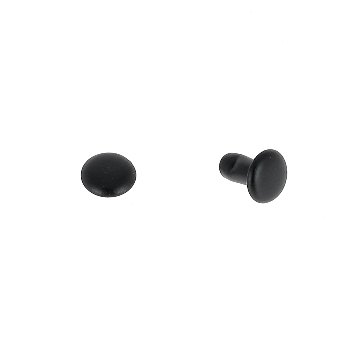 TRÈS PETITS rivets double calotte en acier - Têtes 6mm - Tige 6mm - 1378 - Noir mat