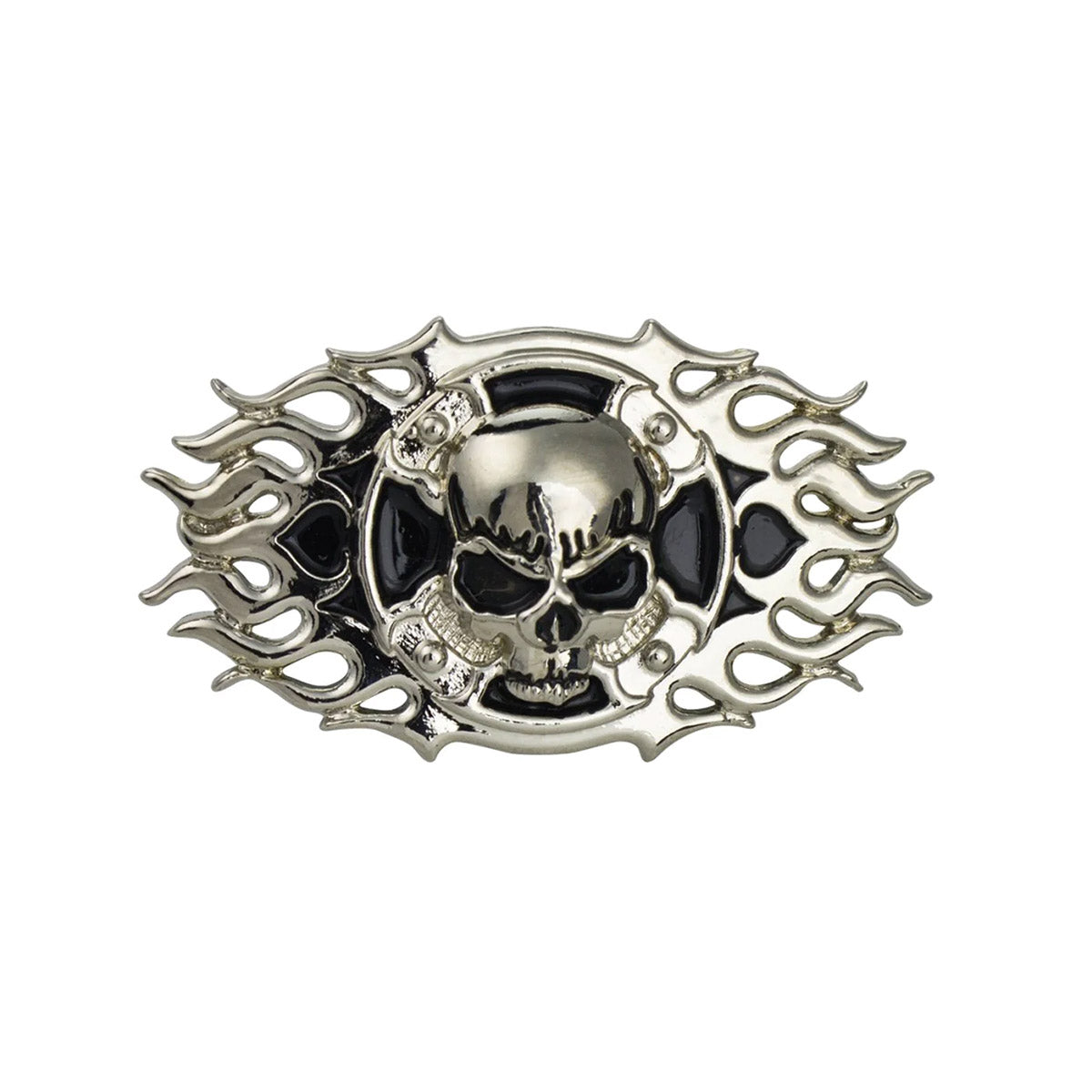 Concho à visser TÊTE DE MORT - 50x38mm - Nickelé