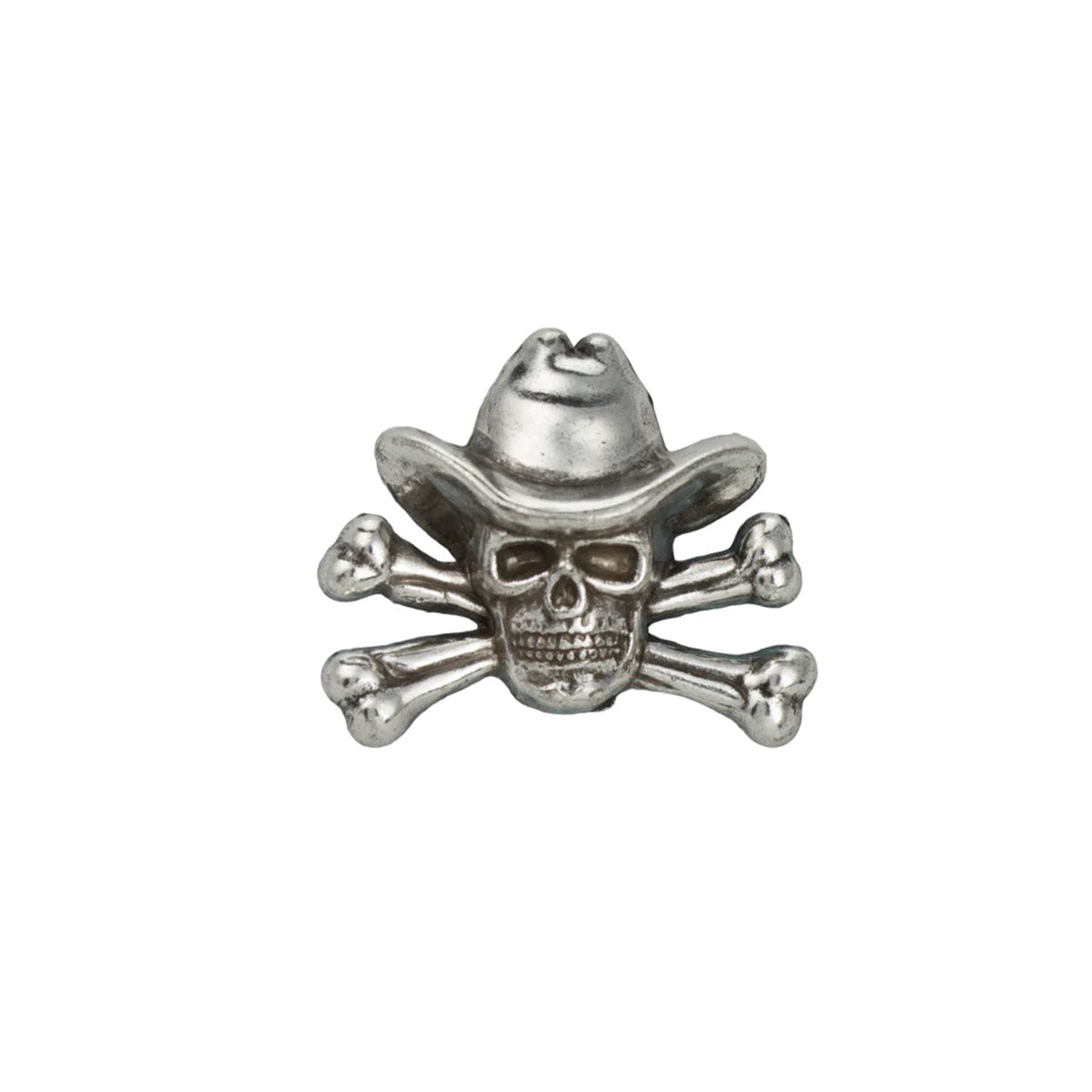 Concho à visser - TÊTE DE MORT COWBOY - 25x30mm - Argent vieilli