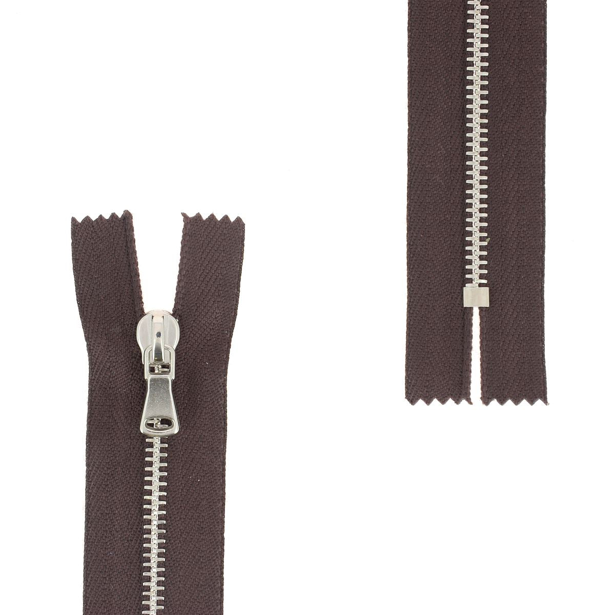 Fermeture à glissière MÉTAL 4mm Nickelé | Deco Cuir